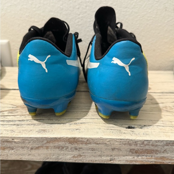Puma Black and Teal Cleats - Picture 3 of 5